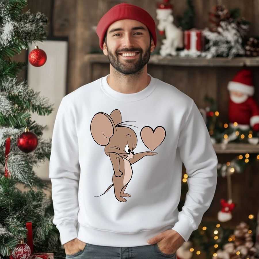 Classic Jerry Mouse Love Heart Silhouette Sweatshirt 2 Classic Jerry Mouse Love Heart Silhouette Sweatshirt 2